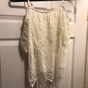 Lace over the shoulder shirt